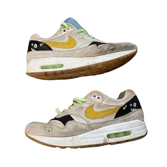 Nike Air Max 1 'Spring Daisy' White Gray/Green Sneaker - Size 8 - Picture 2 of 10